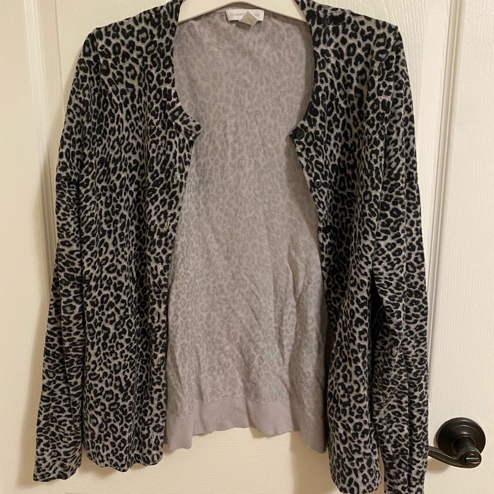 Charter Club Leopard Cardigan
